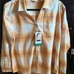 Weatherproof yellow and white  Plaid Shirt